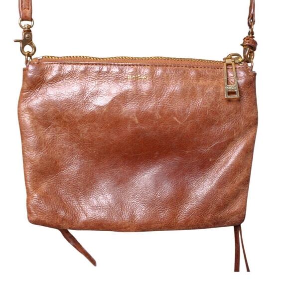 Botkier Brown Leather Crossbody Purse Boho Hippie Moto Zippers Studs - Picture 3 of 5
